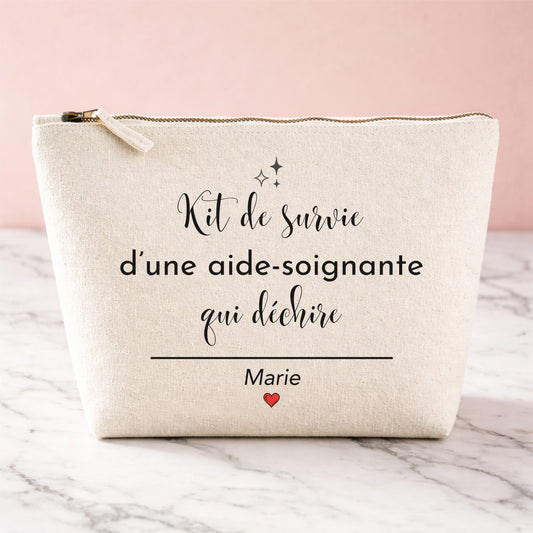 Trousse aide-soignante personnalisée — cadeau départ, anniversaire | prénom