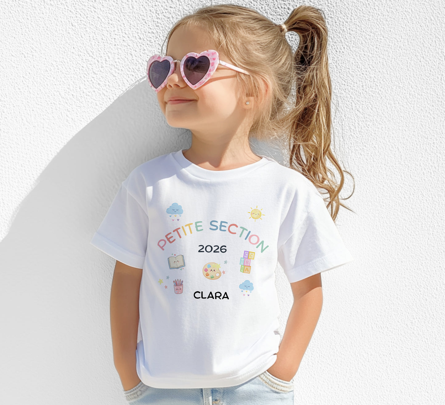 T-shirt enfant personnalisé pour rentrée en petite section maternelle 2026