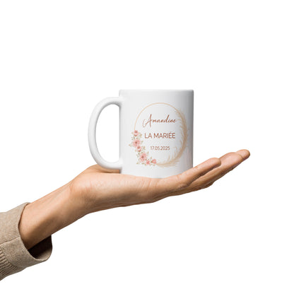 Mug personnalisé mariée thème bohème champêtre