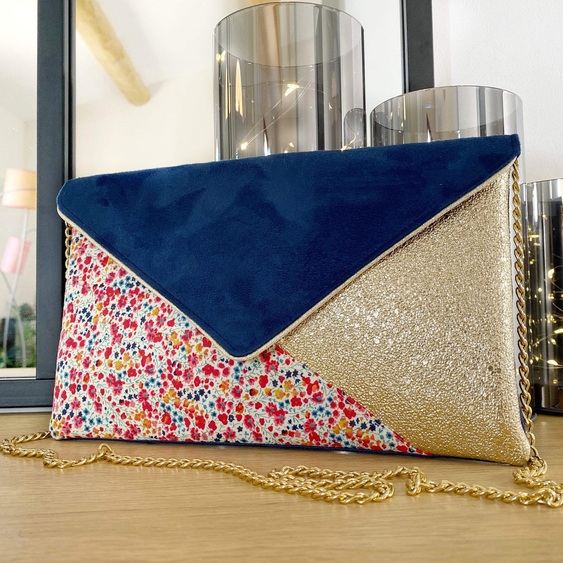 Toiles Pochette Sac Pochette Mariage Bleu Marine Pochette Mariage