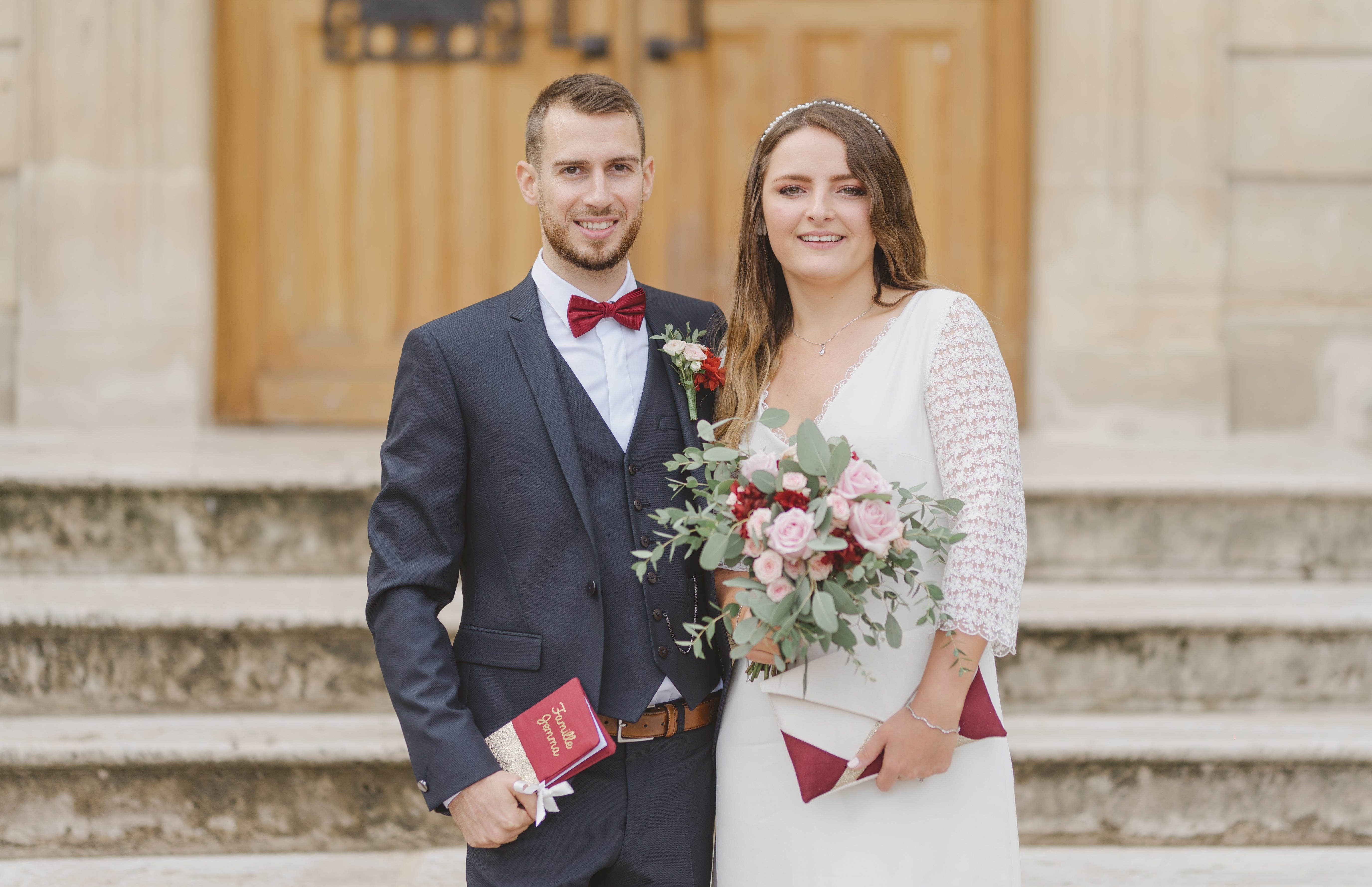 Sac pochette mariage cru bordeaux et paillettes dor es Fil des