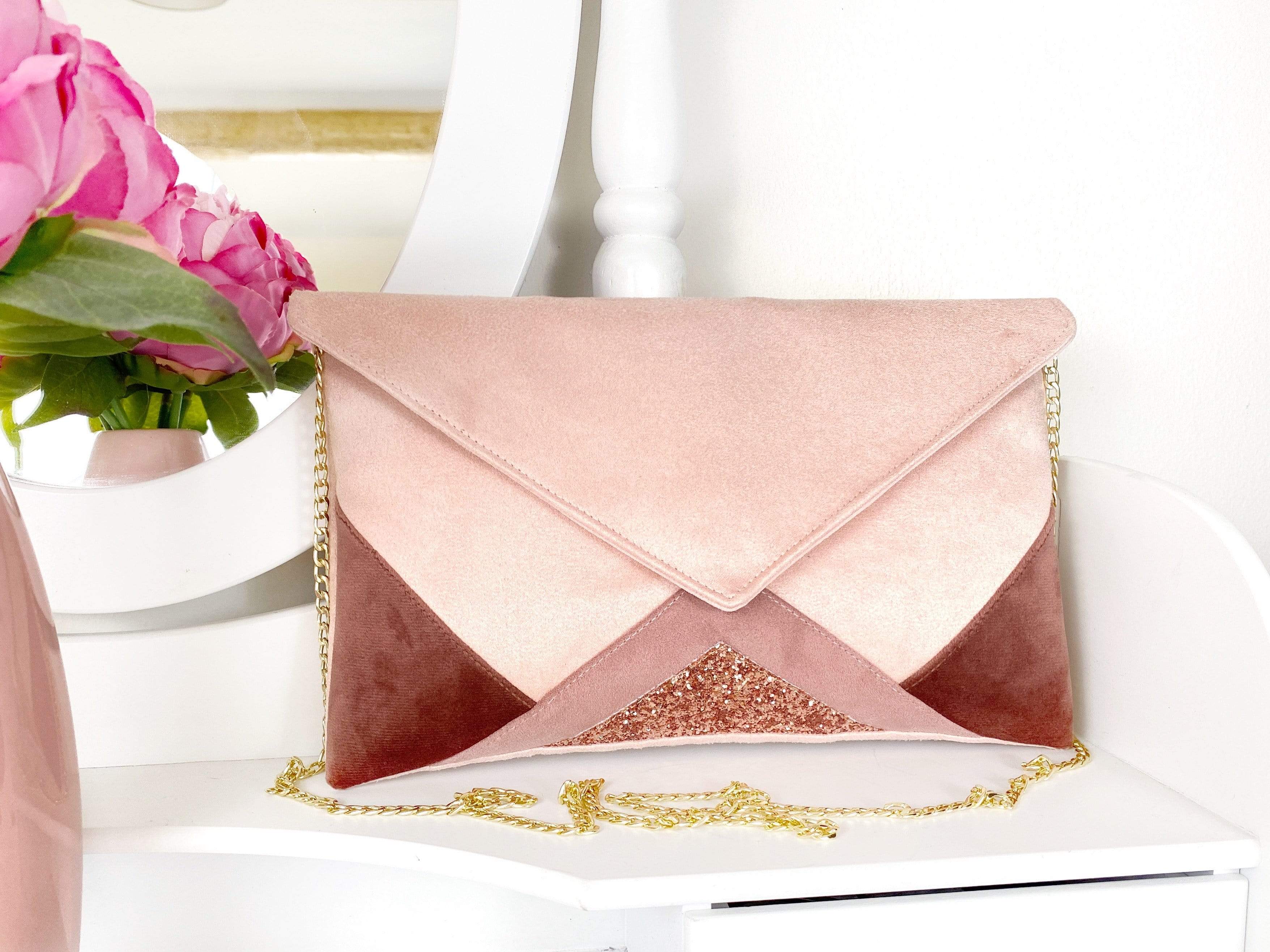 Pochette cérémonie mariage rose poudré new arrivals